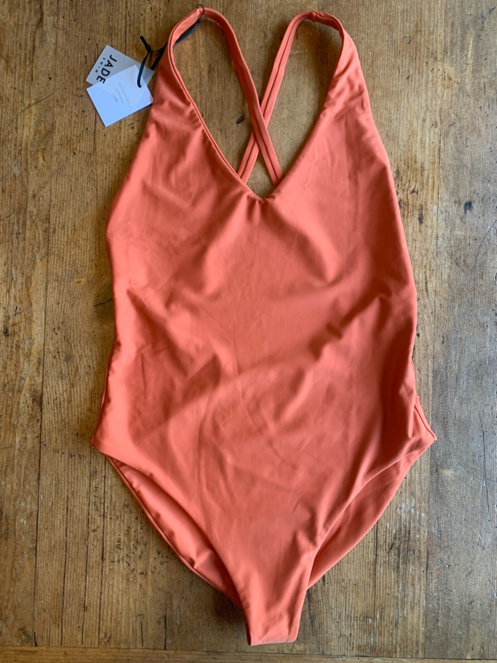 Jade Swim Clear Tag with Gold Lettering